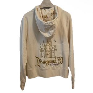 Disneyland Resort 70th Anniversary Hoodie Sweatshirt Small NWT Women White Gold